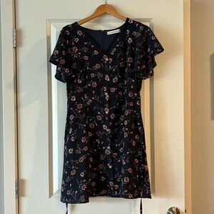 Summer floral button down mini dress